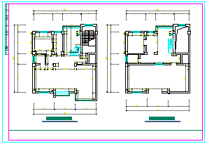 经典两层室内家装设计cad平面施工图纸-图二