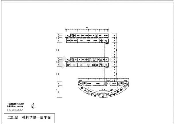 某地区学校学院建筑设计cad图-图一