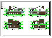 两层小别墅建筑设计CAD全套图_图1
