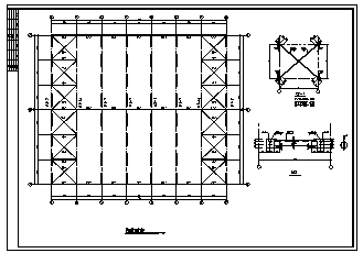 厂房设计_10米左右双连跨某单层门式钢架结构厂房结构施工cad图纸-图二