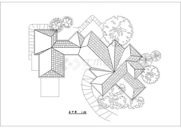 深圳市某度假村1层高档民宿酒店建筑设计CAD图纸（2套方案）-图二