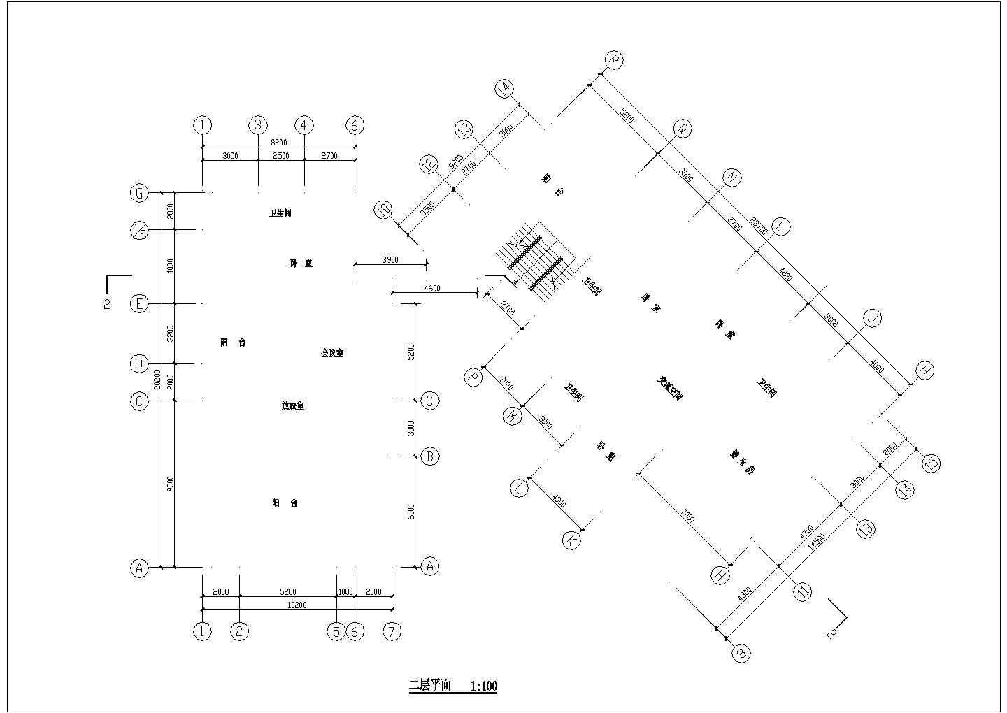 深圳市某度假村1层高档民宿酒店建筑设计CAD图纸（2套方案）