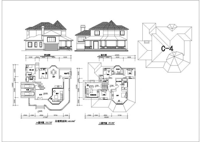 某私人个性别墅CAD建筑设计详细施工方案_图1
