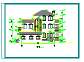 三层小型别墅建施设计CAD图纸