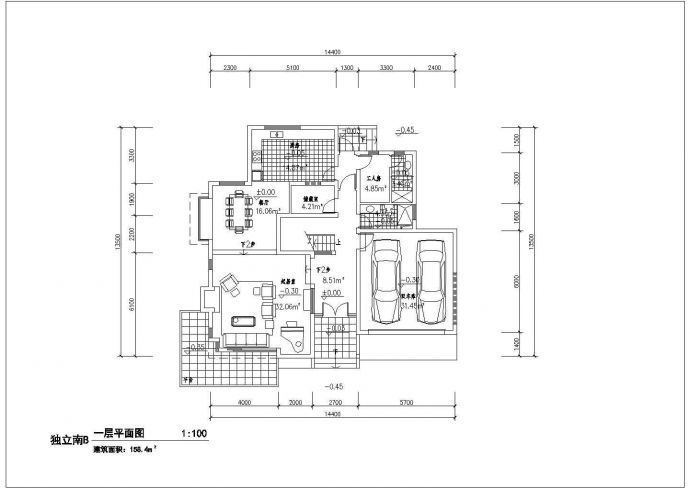 某独立南向别墅CAD设计构造完整施工图_图1