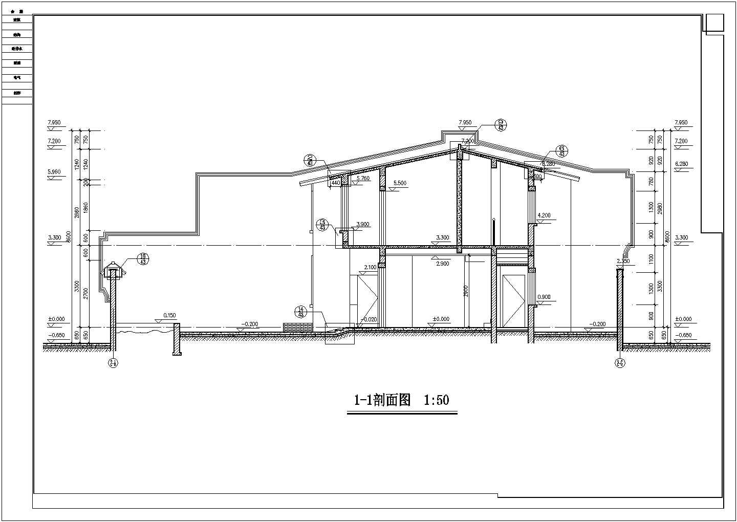 宁波市某现代化村镇2层砖混结构自建别墅建筑设计CAD图纸