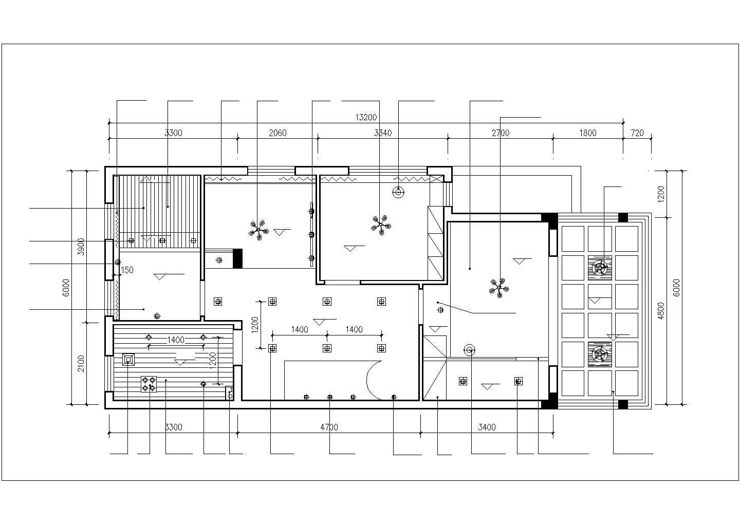 290平米3层框架结构单体豪华别墅装修施工设计CAD图纸