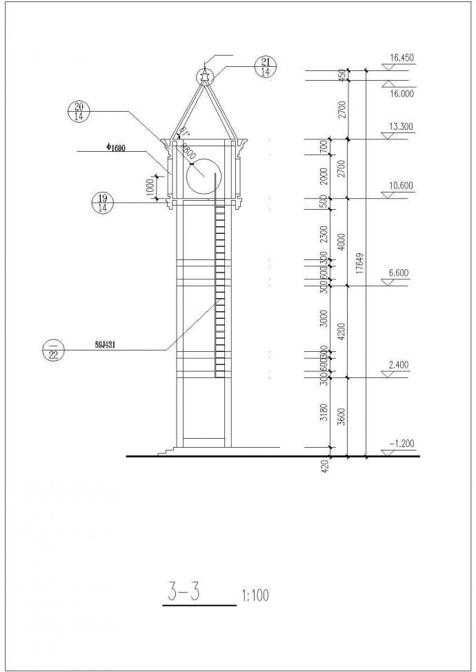 4层框架扇形结构休闲会所建筑设计CAD图纸（含阁楼和夹层）_图1