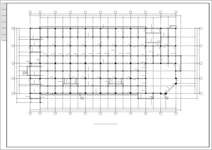2677.9㎡三层框架办公楼结构施工cad图，共二十八张_图1