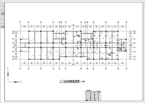 4402.48平米五层框架办公楼结构施工cad图，共二十张-图二