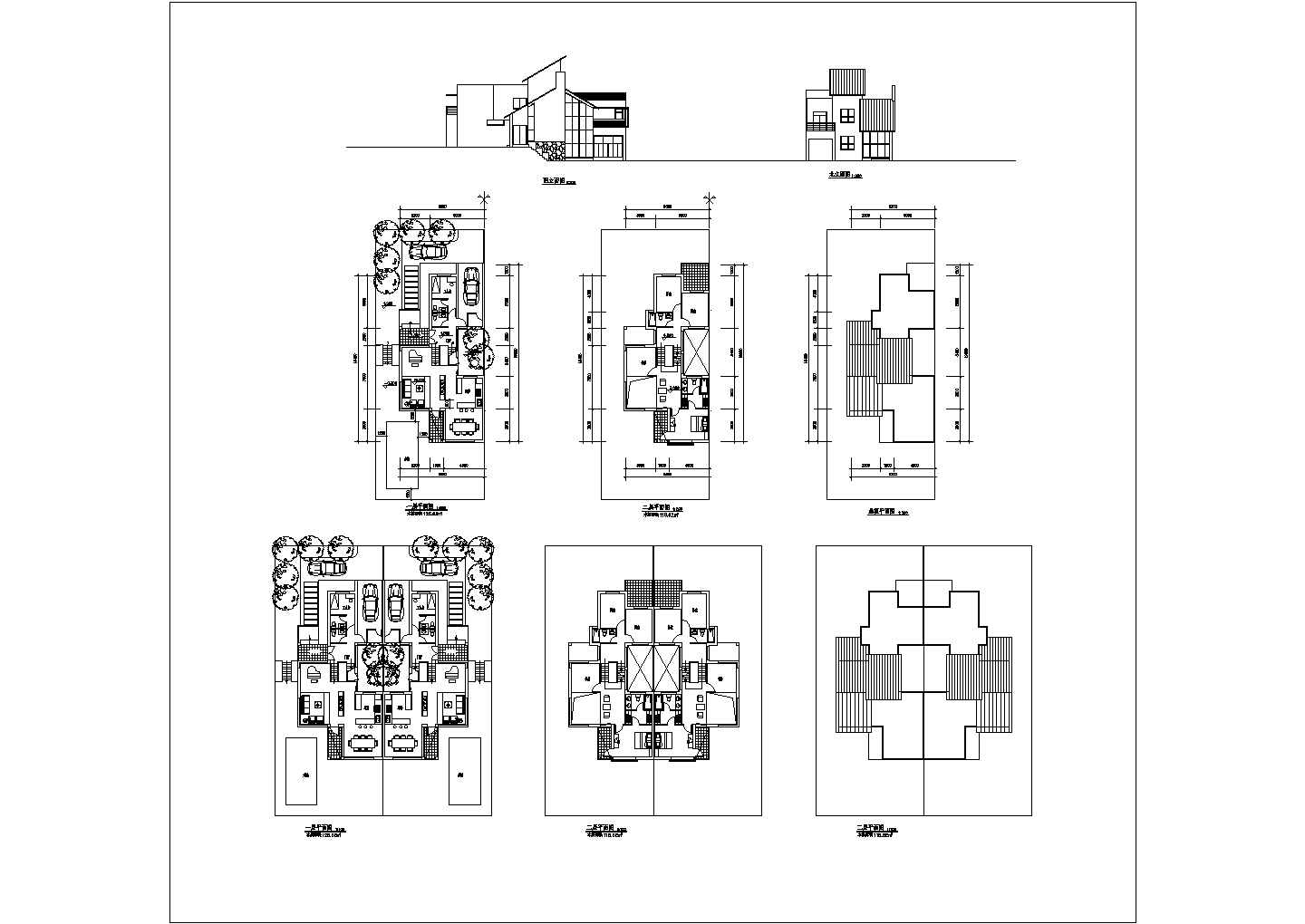某蓝色星空小别墅建筑CAD设计施工大样方案图