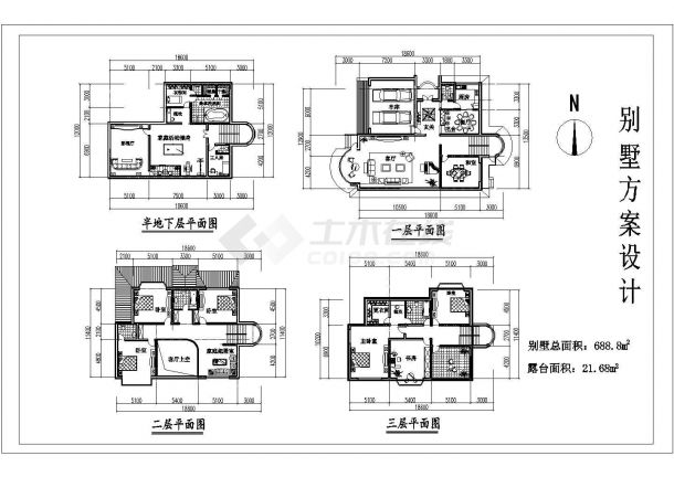 某私家别墅平面CAD详细构造方案设计-图一