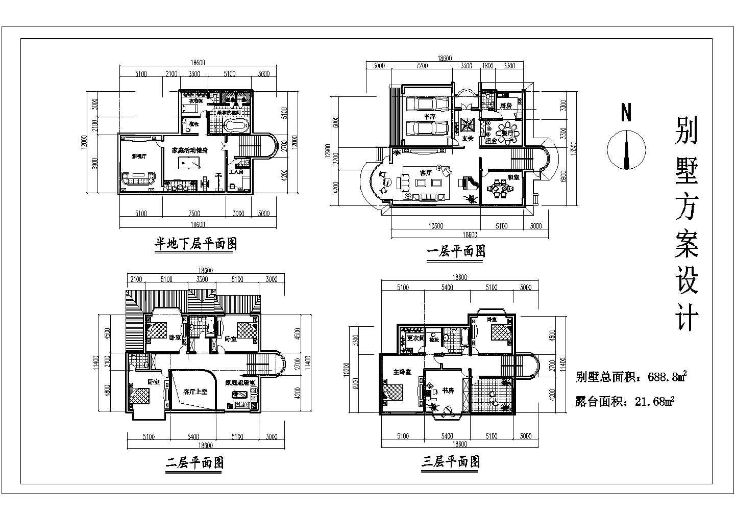 某私家别墅平面CAD详细构造方案设计