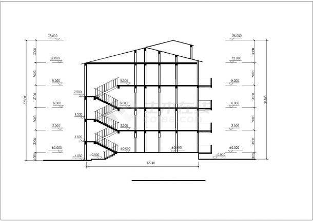 合肥市某小区4+1层砖混结构住宅楼建筑设计CAD图纸（含阁楼层）-图一