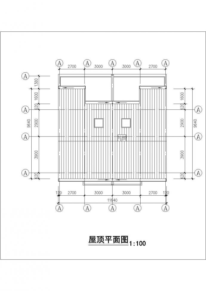 1200平米4层混合结构住宅楼建筑设计CAD图纸（含车库层）_图1