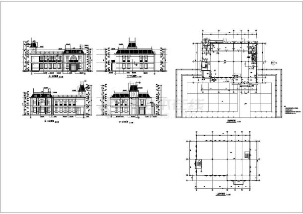 某二层私人会所设计CAD详细大样完整施工图-图一
