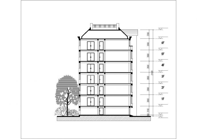 4600平米左右六层框架结构住宅楼全套建筑设计CAD图纸_图1