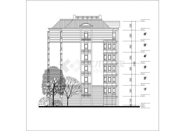 珠海市某小区6000平米6层框混结构住宅楼全套建筑设计CAD图纸-图一