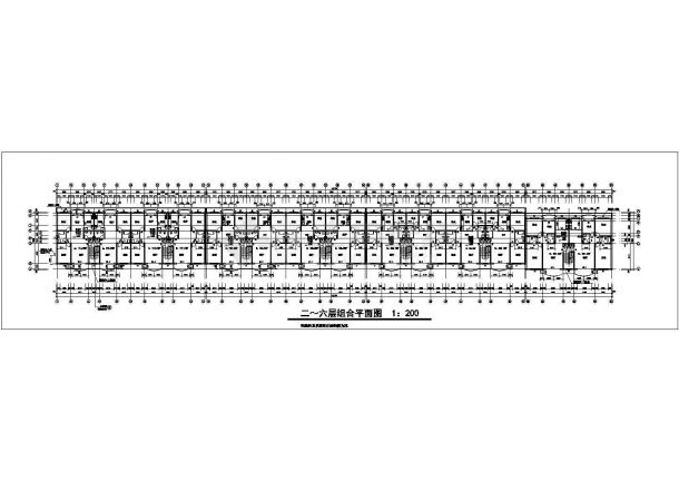 某小区1.1万平米6层组合商住楼建筑设计CAD图纸（底层临街商铺）-图二