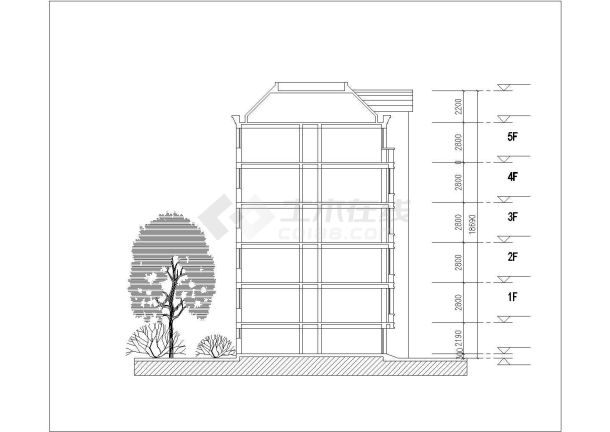 2460平米6层砖混结构民居住宅楼全套建筑设计CAD图纸-图一