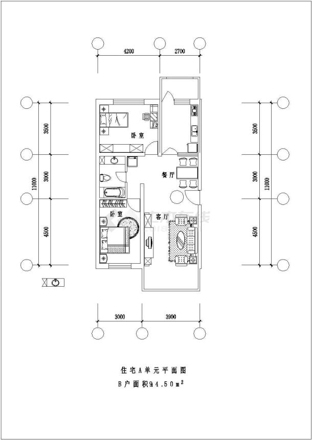 乌鲁木齐市某新建小区经典实用的平面户型设计CAD图纸（9张）-图一