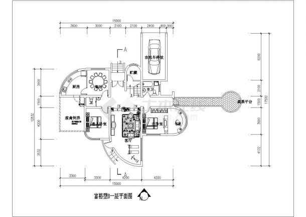 湖州市某别墅区2层框架结构独栋别墅建筑设计CAD图纸（2套方案）-图二