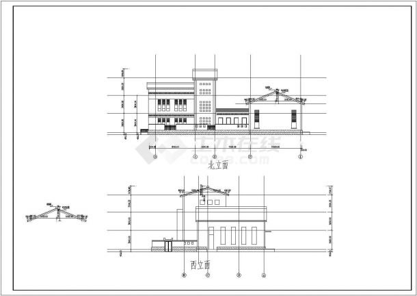 [云南]两层社区活动中心建筑施工设计全套cad图-图二