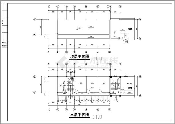 [长沙]某小区车库、管理用房建筑施工设计全套图-图一