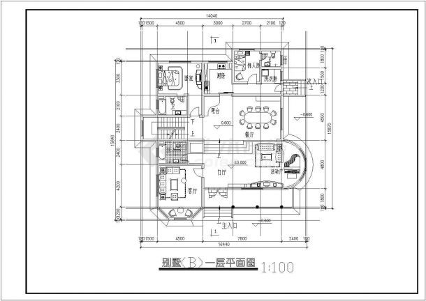 某南河小区二层别墅CAD详细大样设计施工方案-图一