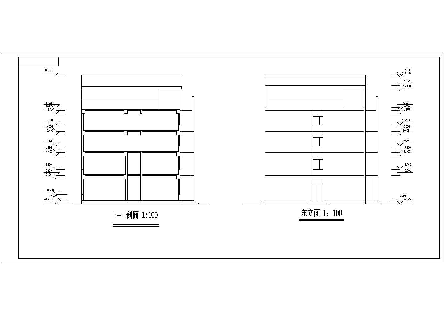 装修深圳市某某四层综合办公楼CAD结构设计施工图纸