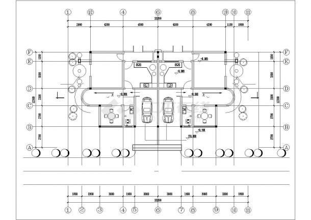郑州市某别墅区3层双拼独院式别墅建筑设计CAD图纸（每户240平米）-图一