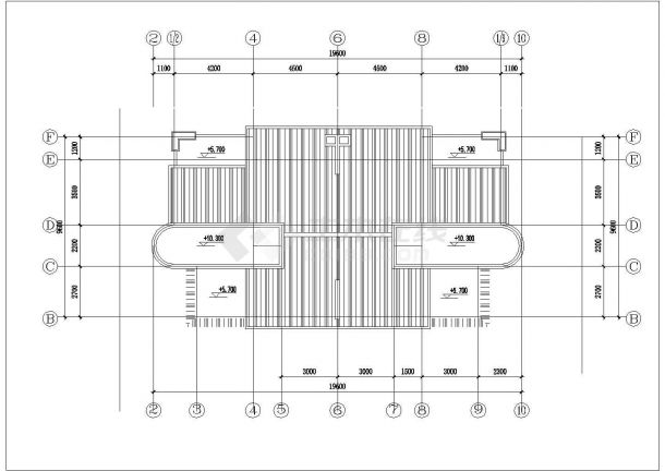 郑州市某别墅区3层双拼独院式别墅建筑设计CAD图纸（每户240平米）-图二