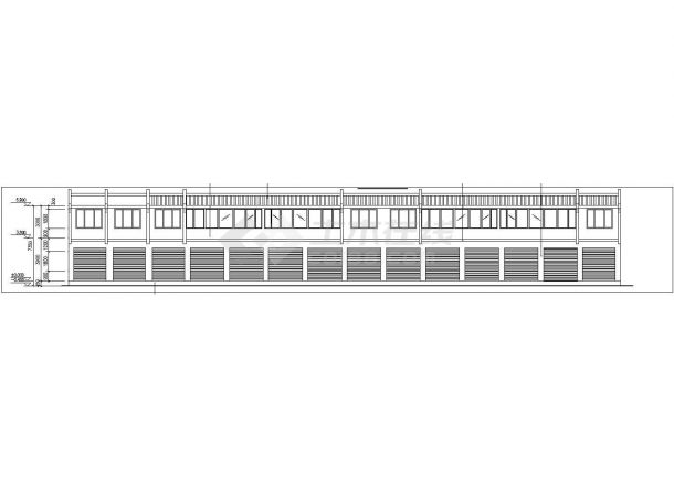 900平米双层框混结构商住楼建筑设计CAD图纸（底层门面房）-图二