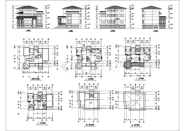 某月亮湾别墅CAD建筑设计施工图纸-图一
