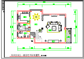 某两层家居室内装修cad平面施工图纸-图二