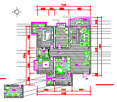 某两居室户型室内家装设计cad施工图纸_图1