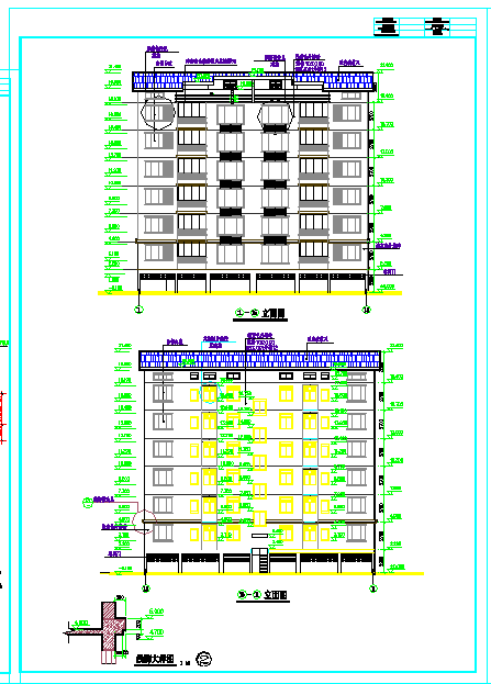 长22米 宽11.1米 7层砖混住宅楼建筑结构全套施工图-图一