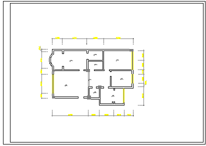 某两室两厅室内家装设计cad方案施工图-图二