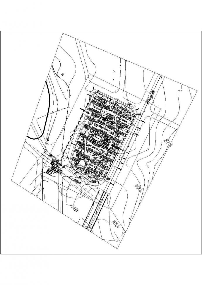 某西园小区CAD完整设计详细规划总图_图1