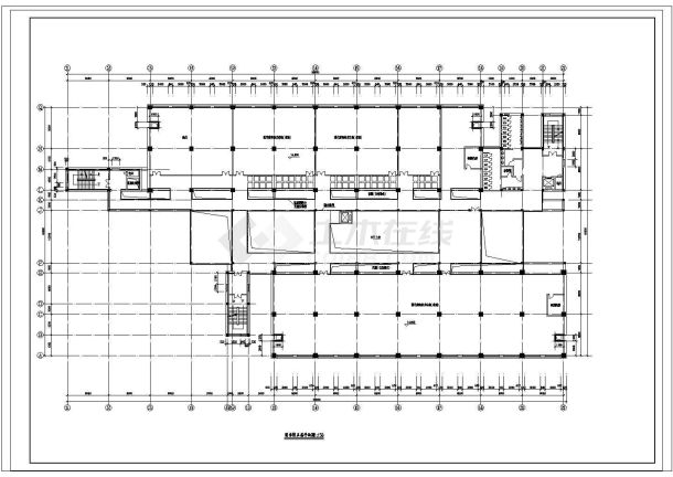 某地区大学图书馆建筑设计cad图-图二