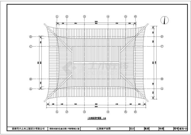 山东某地多层三江阁建筑规划CAD设计参考图-图一