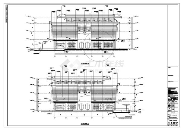 某职院实训楼建筑cad施工图纸-图二