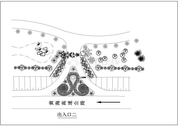 某小区出入口CAD详细设计施工图纸-图二