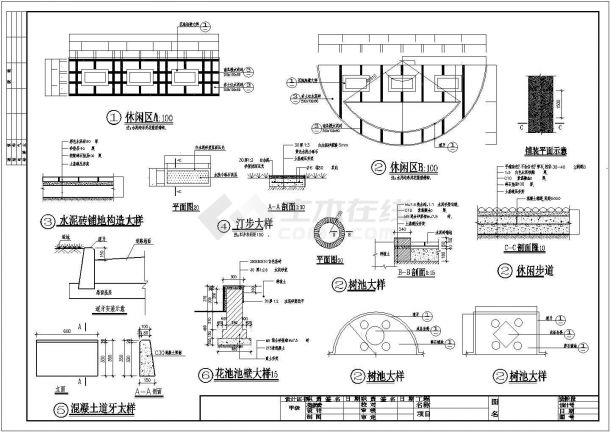 某翠湖新城二期园林CAD详细设计施工大样-图二