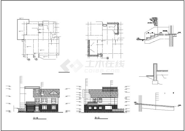 某精美荷兰式别墅CAD详细设计构造图纸-图一