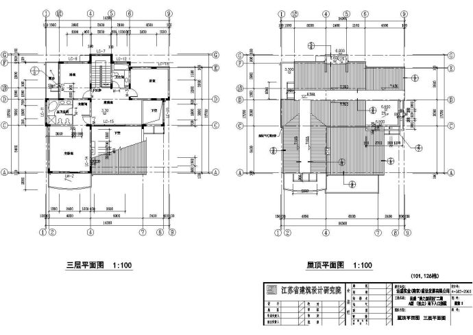 某坡屋顶别墅CAD完整设计平面施工图_图1