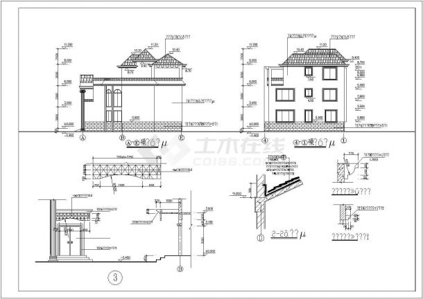 某怡华小区别墅CAD详细设计完整施工图-图二