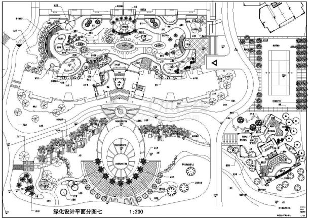 某丽日豪庭小区绿化CAD大样设计图-图一