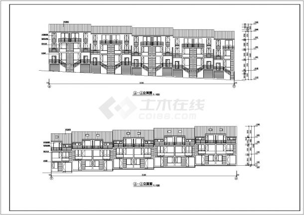 某新城花园多层住宅CAD建筑设计施工平立面图-图二