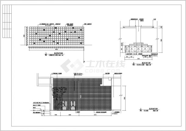 某三层茶楼装修CAD布置图含各层平面室内各面墙立面-图二